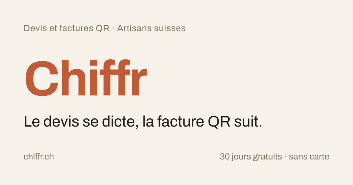 Tarif horaire artisan suisse : fourchettes 2026 par métier